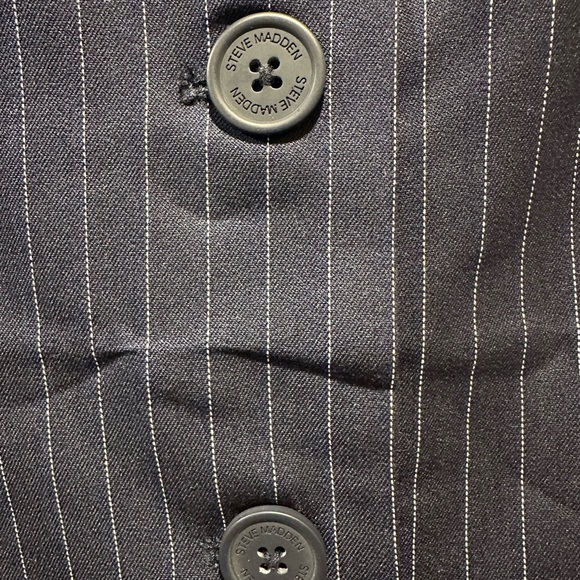 Steve Madden Navy Pinstripe Sleeveless Vest Dress NWT Size M - Picture 7 of 9